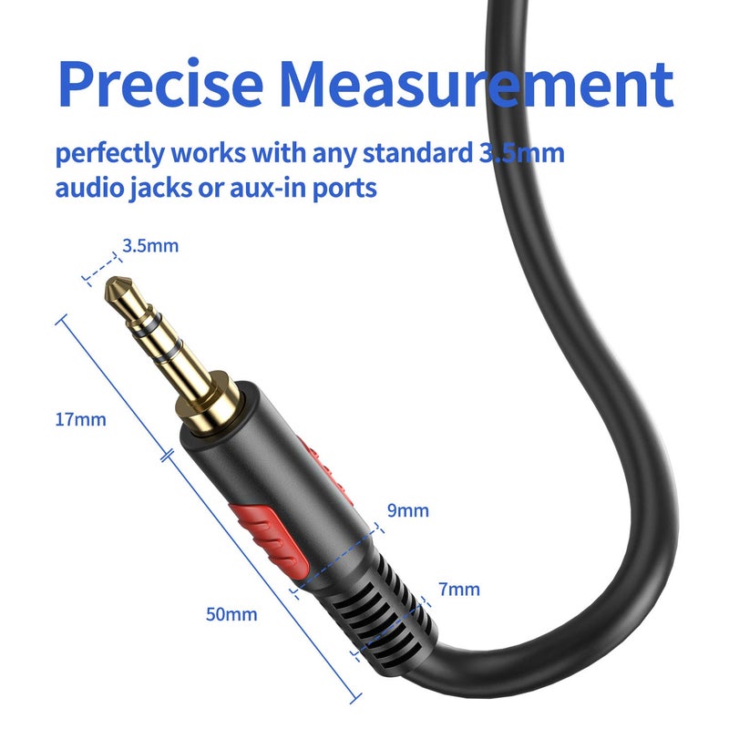 LDKCOK 3.5mm Male to Male Audio Aux Cable 50ft, AUX Cable for Beats Headphones, iPods, iPhones, iPads, Home/Car Stereos and More - Image 2